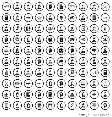 100 career change icons set, simple style 50731927