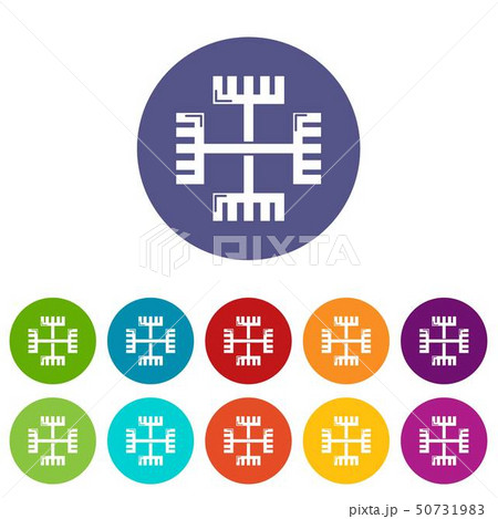 Pagan ancient symbol icons set vector color 50731983