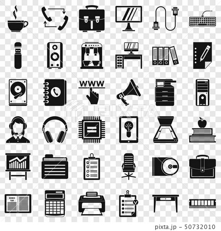 Work computer icons set, simple style 50732010