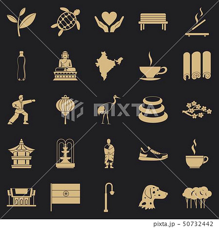 Martial arts icons set, simple style Martial arts icons set, simple style 50732442