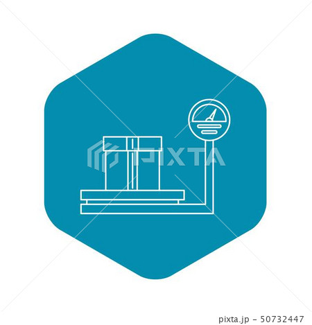 Scales for weighing with box icon, outline style 50732447