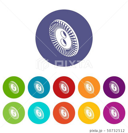 Flower clothes button icons set vector color Flower clothes button icons set vector color 50732512