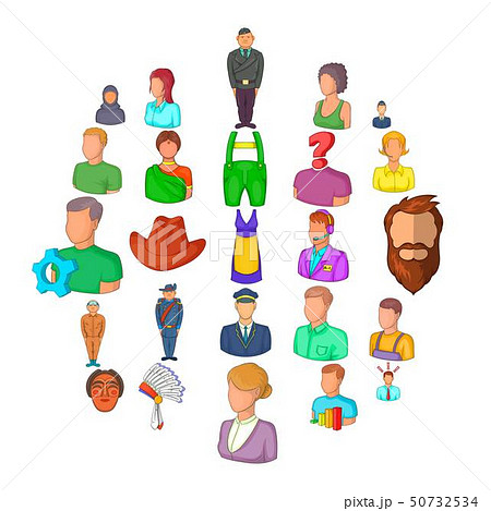 Man icons set, cartoon style Man icons set, cartoon style 50732534