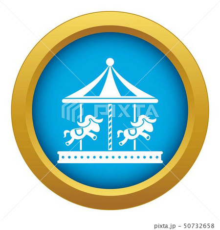 Merry go round horse ride icon blue vector isolated Merry go round horse ride icon blue vector isolated 50732658