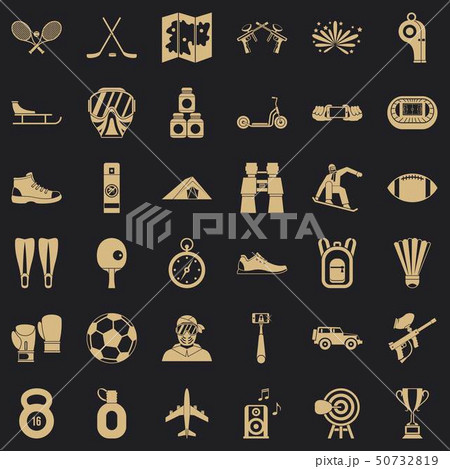 Active sport icons set, simple style Active sport icons set, simple style 50732819