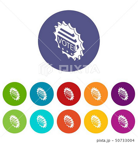 Vote emblem icons set vector color Vote emblem icons set vector color 50733004