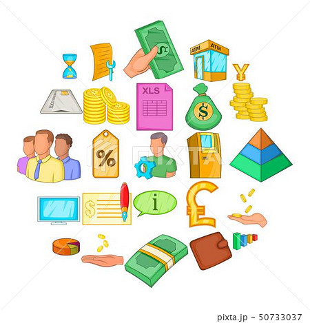 Stocktaking icons set, cartoon style Stocktaking icons set, cartoon style 50733037