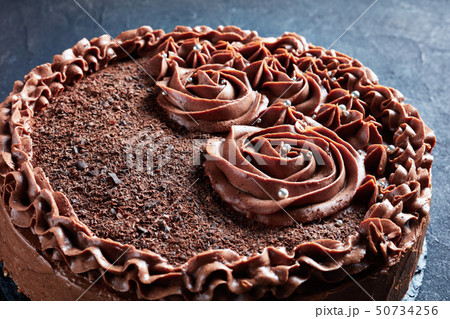 chocolate meringue festive sweet Cake, close up chocolate meringue festive sweet Cake, close up 50734256