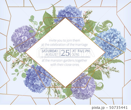 Wedding, watercolor flower card.Leaves, blooming 50735441