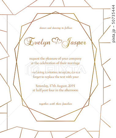 Vector set of wedding invitations. On a white gray 50735444