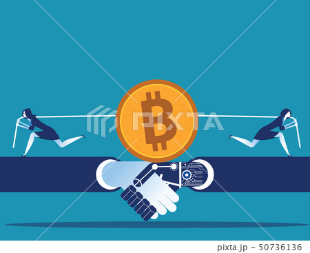 Cryptocurrency. Business people competition for Cryptocurrency. Business people competition for 50736136