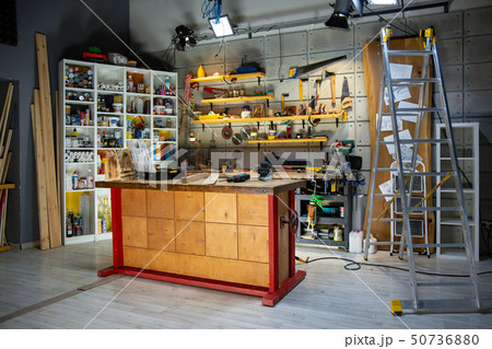 carpentry workshop equipped with the necessary tools carpentry workshop equipped with the necessary tools 50736880