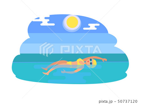 Backstroke Swimmer Woman Style Vector Illustration Backstroke Swimmer Woman Style Vector Illustration 50737120