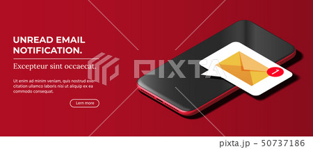Modern Black Smart Phone Lies on a Smooth Dark Red Surface. Modern Black Smart Phone Lies on a Smooth Dark Red Surface. 50737186