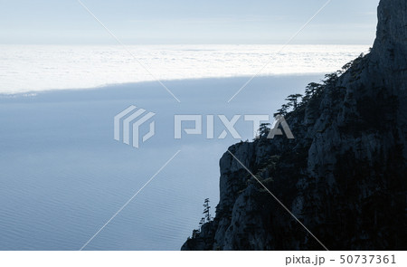 Dark silhouette mountain landscape Dark silhouette mountain landscape 50737361
