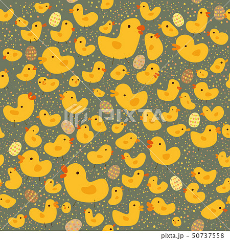 Seamless cute chickens pattern with eggs-vector Seamless cute chickens pattern with eggs-vector 50737558