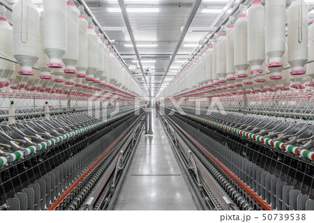 spools of thread at a textile factory spools of thread at a textile factory 50739538