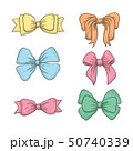 set of vintage hand drawn ribbon bows. Vector illustration 50740339