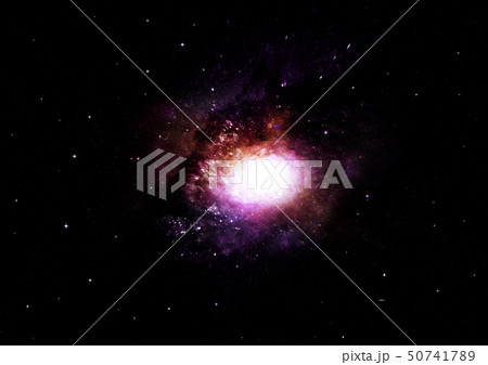 Stars, dust and gas nebula in a far galaxy 50741789