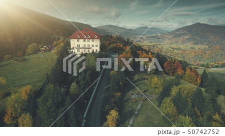 Epic highland hotel mountain scenery aerial view Epic highland hotel mountain scenery aerial view 50742752