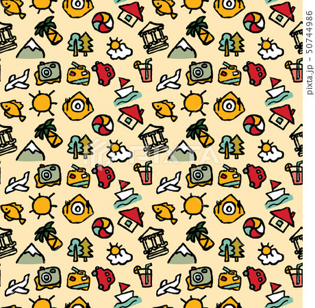 Travel journey tour trip voyage sea rest seamless pattern Travel journey tour trip voyage sea rest seamless pattern 50744986