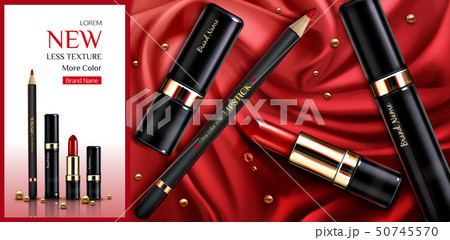 Lipstick cosmetics make up beauty product banner. 50745570