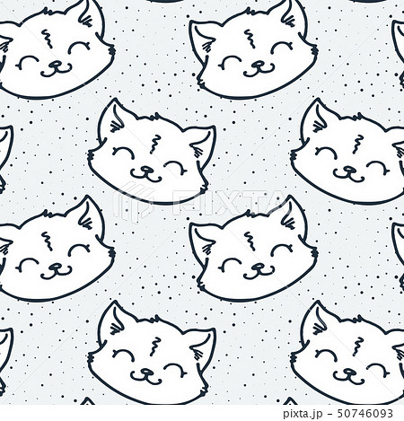 Seamless doodle pattern with cute elements 50746093