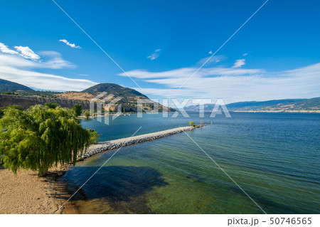 Magnificent view over Okanagan lake and valley with narrow foreland 50746565