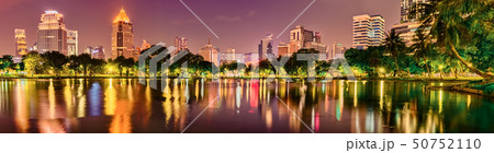 Panoramic view of Bangkok skyline. Night cityscape Panoramic view of Bangkok skyline. Night cityscape 50752110