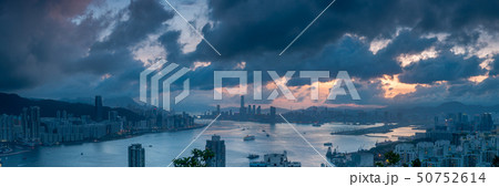 Sunset over Hong Kong Island as seen from Devil's Sunset over Hong Kong Island as seen from Devil's 50752614