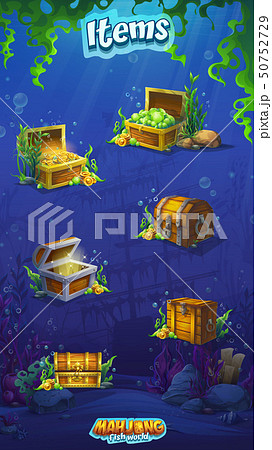 Vector background set of various wooden chests Vector background set of various wooden chests 50752729