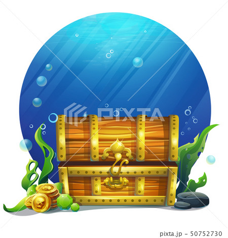 Vector illustration closed wooden old magic chest Vector illustration closed wooden old magic chest 50752730