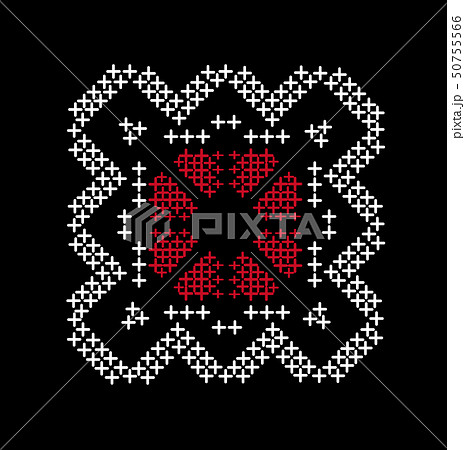 奄美大島紬龍郷柄ブラックguide付マーク1のイラスト素材 [50755566