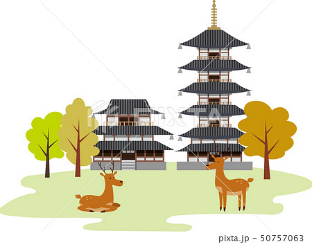 奈良 観光 旅行のイラスト素材 50757063 Pixta