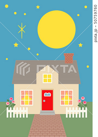 洋風の家＋夜空 50759760