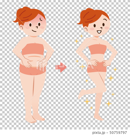 ダイエット ビフォーアフターのイラスト素材 ダイエット ビフォーアフターのイラスト素材