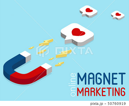 Magnet marketing banner in isometric style Magnet marketing banner in isometric style 50760919