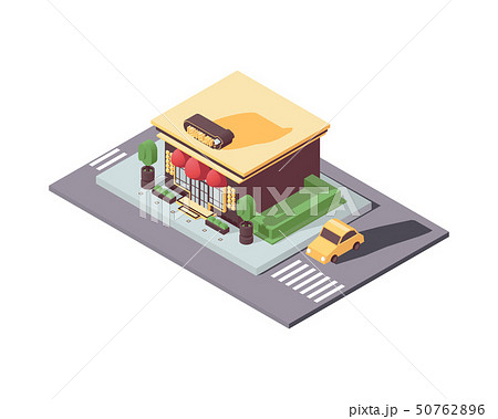 Isometric building jewelry shop isolated on white. 50762896