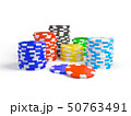 Stack of casino chip isolated on white background 50763491