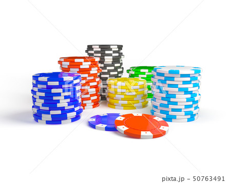 Stack of casino chip isolated on white background Stack of casino chip isolated on white background 50763491