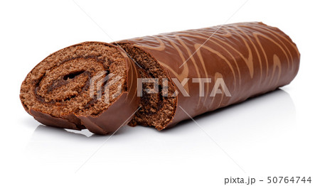 Chocolate cake slices isolated on white 50764744