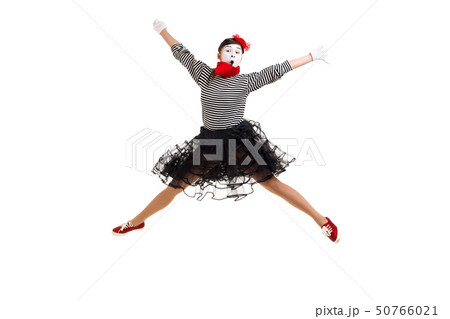 mime woman artist looking at camera 50766021