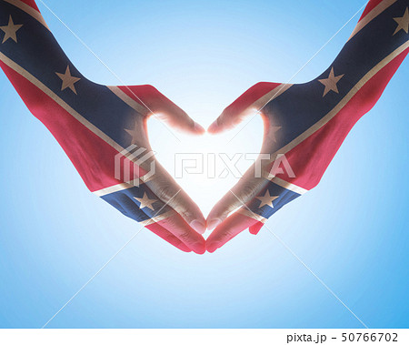 Confederate Memorial Day USA flag pattern on hand 50766702