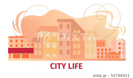 City Life Banner with Urban Skyline Buildings View 50766931