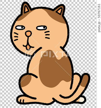 振り向くネコのイラスト素材