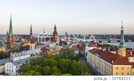 Aerial view of Riga before sunset 50768255