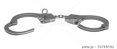 Open handcuffs. 3d rendering illustration isolated 50769592