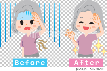 ワキガに悩むおばあさん セット ワキガに悩むおばあさん セット 50770206