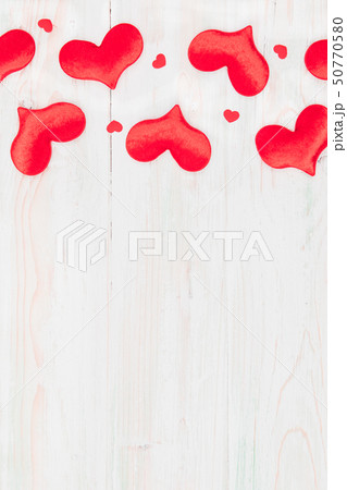 Valentine love heart card gift on wooden 50770580