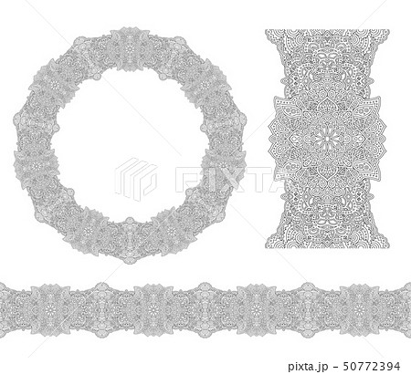 Arts for coloring book with vintage wreath Arts for coloring book with vintage wreath 50772394